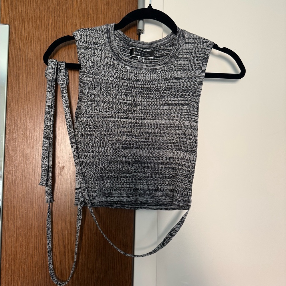 Gray Sleeveless Knit Top